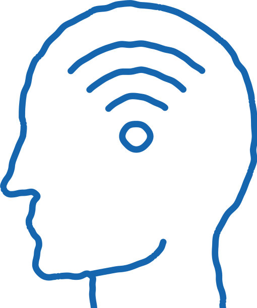 Wifi标志在男人剪影头脑涂鸦图标图片 Wifi标志在男人剪影头脑涂鸦图标图片下载