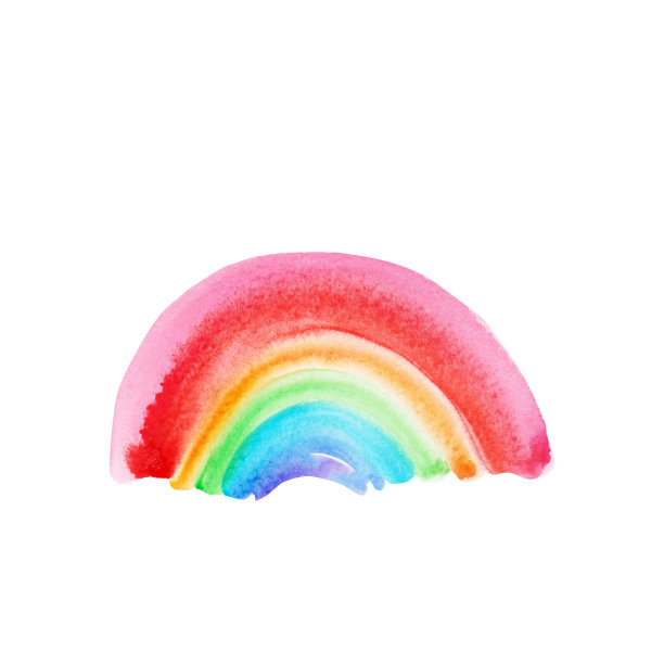 水彩手绘抽象彩虹在明亮的色彩孤立的插图图片 水彩手绘抽象彩虹在明亮的色彩孤立的插图图片下载