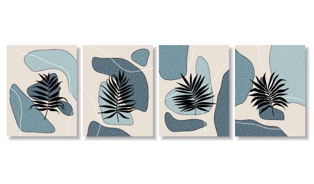 植物墙艺术向量集。叶线艺术绘画抽象的形状。抽象植物艺术设计的印刷,封面,墙纸,最小和自然的墙壁艺术。矢量插图。图片 植物墙艺术向量集。叶线艺术绘画抽象的形状。抽象植物艺术设计的印刷,封面,墙纸,最小和自然的墙壁艺术。矢量插图。图片下载