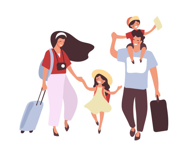 人们带着孩子和行李旅行图片 人们带着孩子和行李旅行图片下载