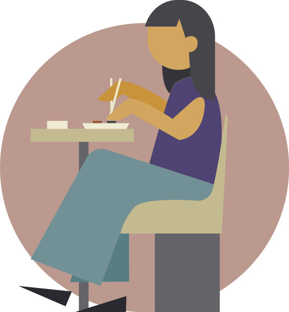 年轻女子吃着美味的亚洲食物兴高采烈图片 年轻女子吃着美味的亚洲食物兴高采烈图片下载
