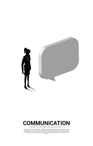 女商人的剪影,站在泡沫讲话。图片 女商人的剪影,站在泡沫讲话。图片下载