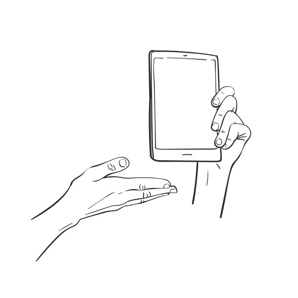 素描手持模型智能手机和图片 素描手持模型智能手机和图片下载