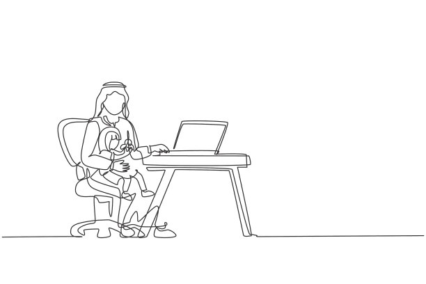 单线连续画年轻的伊斯兰图片 单线连续画年轻的伊斯兰图片下载