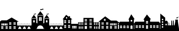 城市天际线黑色剪影在白色背景图片 城市天际线黑色剪影在白色背景图片下载