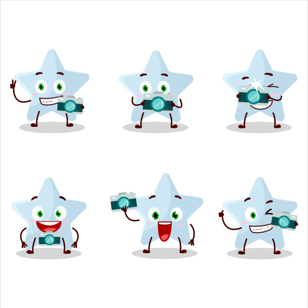 带蓝星的摄影师专业表情符号图片 带蓝星的摄影师专业表情符号图片下载
