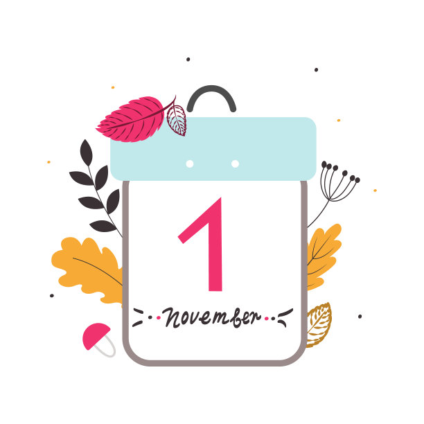 11月1日日历。时尚概念开始于秋月。在背景上风格化的叶子,树枝,蘑菇和浆果。矢量图,手绘图片 11月1日日历。时尚概念开始于秋月。在背景上风格化的叶子,树枝,蘑菇和浆果。矢量图,手绘图片下载