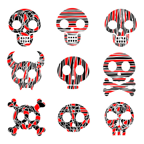 万圣节彩色骷髅图标。图片 万圣节彩色骷髅图标。图片下载