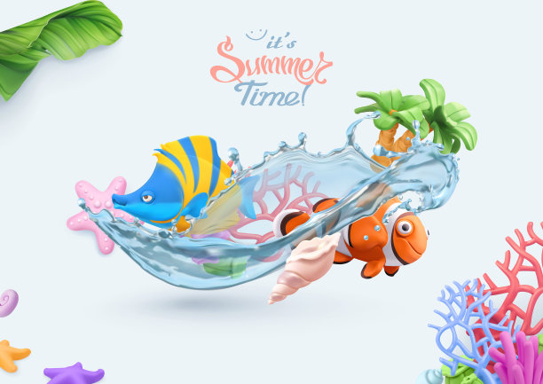 夏季海洋背景3d现实珊瑚礁图片 夏季海洋背景3d现实珊瑚礁图片下载