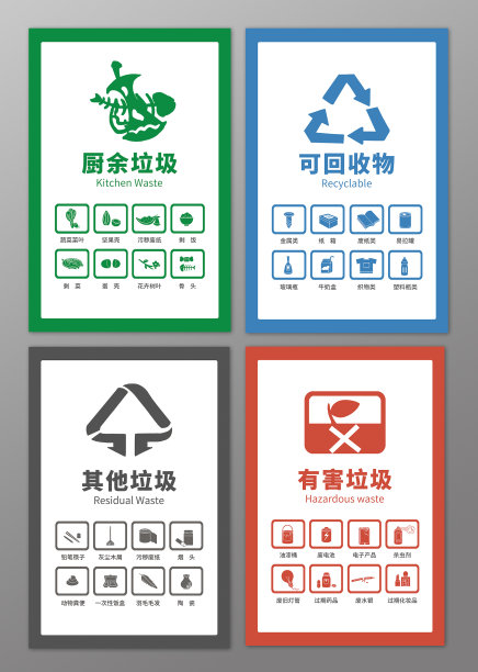 手绘垃圾分类知识贴纸图标海报合集设计图片 手绘垃圾分类知识贴纸图标海报合集设计图片下载