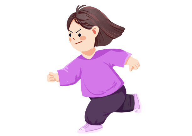 手绘卡通人物女孩努力奔跑插画图片 手绘卡通人物女孩努力奔跑插画图片下载