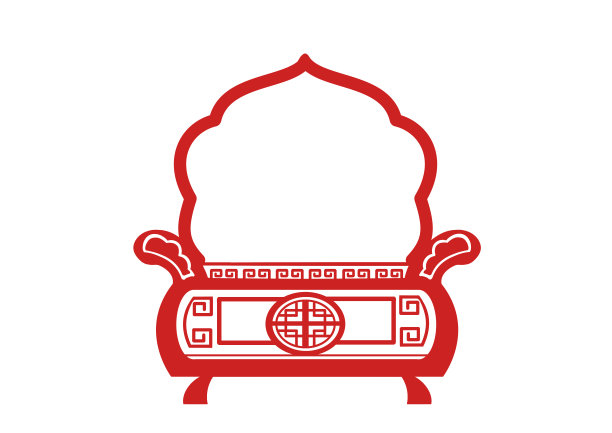 红色剪纸双耳鼎边框图案设计素材图片 红色剪纸双耳鼎边框图案设计素材图片下载