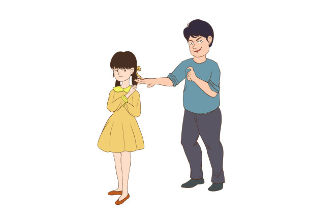 手绘卡通人物防色狼坏人女孩素材插画图片 手绘卡通人物防色狼坏人女孩素材插画图片下载