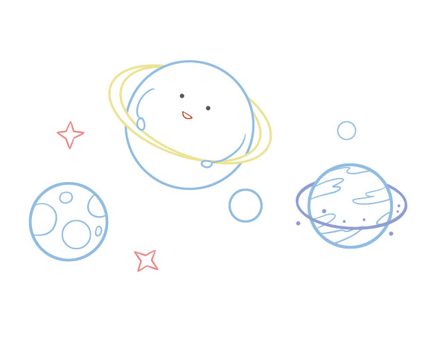 手绘卡通宇宙星星小行星组合简笔画图片 手绘卡通宇宙星星小行星组合简笔画图片下载