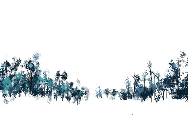 中国风古典树林风景水墨画图片 中国风古典树林风景水墨画图片下载