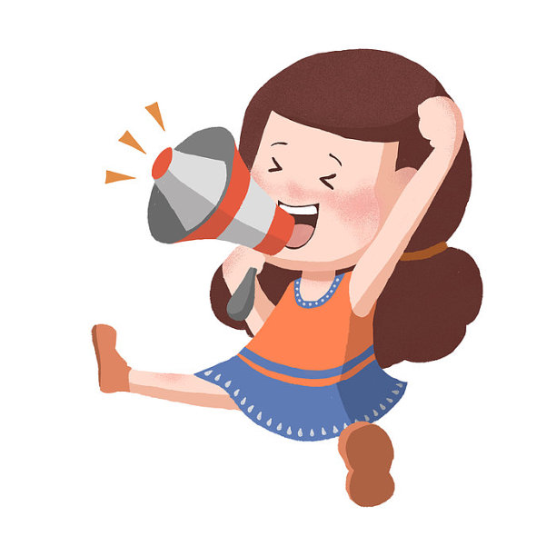 拿喇叭的小女孩图片 拿喇叭的小女孩图片下载