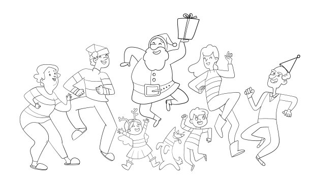 一个大家庭和圣诞老人一起庆祝圣诞节图片 一个大家庭和圣诞老人一起庆祝圣诞节图片下载