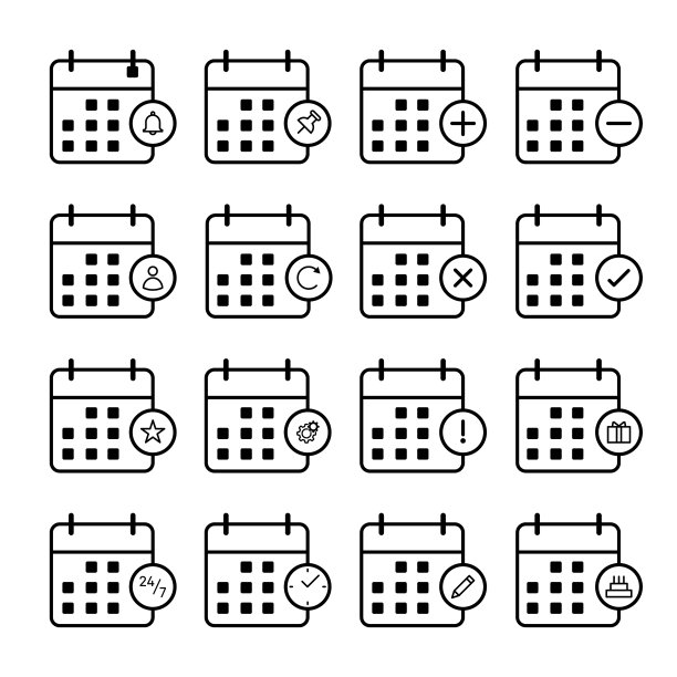 最小收集日历轮廓图标图片 最小收集日历轮廓图标图片下载