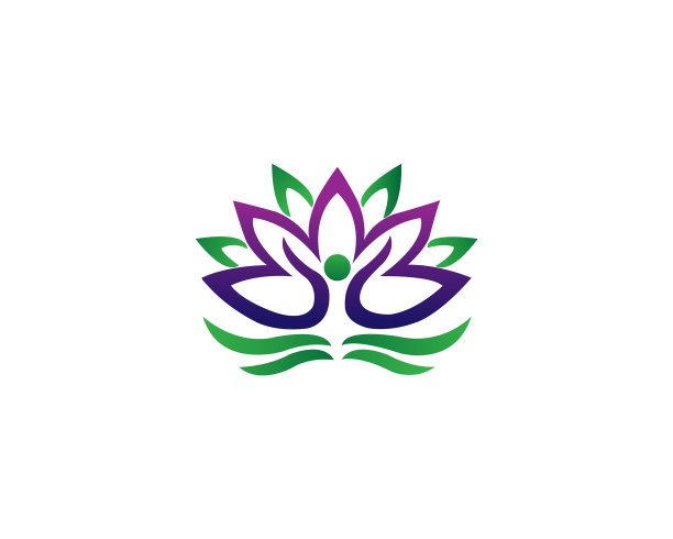 瑜伽和人类冥想莲花标志图片 瑜伽和人类冥想莲花标志图片下载
