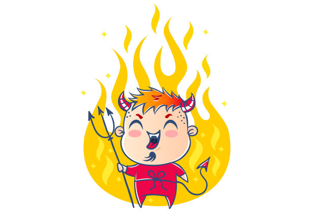 卡哇伊风格的《火中的恶魔》图片 卡哇伊风格的《火中的恶魔》图片下载