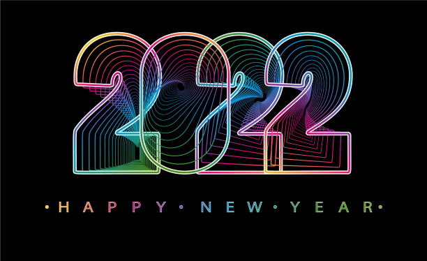 2022年新年快乐号码极简风格图片 2022年新年快乐号码极简风格图片下载