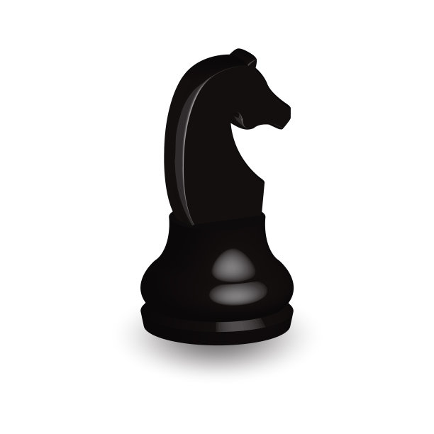 黑色棋子马三维在白色的背景图片 黑色棋子马三维在白色的背景图片下载