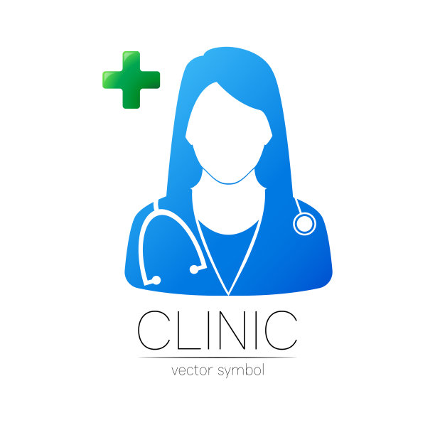 女博士和绿色十字标志图片 女博士和绿色十字标志图片下载