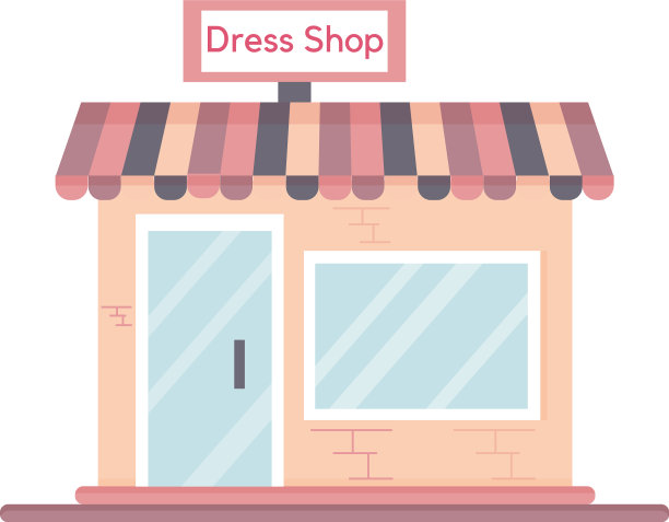 孤立扁平的服装店图标图片 孤立扁平的服装店图标图片下载