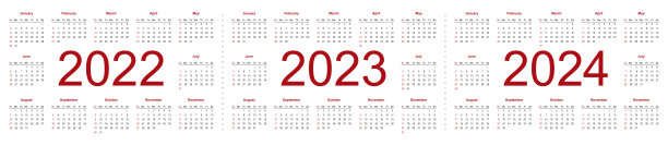 2022、2023、2024年的简单可编辑矢量日历。星期从星期日开始。图片 2022、2023、2024年的简单可编辑矢量日历。星期从星期日开始。图片下载