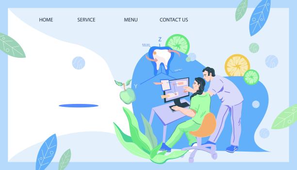 为牙科与牙医使用电脑技术为口腔护理的网横幅。图片 为牙科与牙医使用电脑技术为口腔护理的网横幅。图片下载