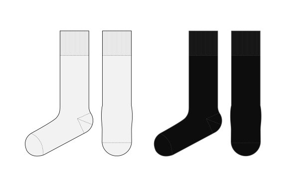 Socks模板矢量插图集(正面和侧面视图)图片 Socks模板矢量插图集(正面和侧面视图)图片下载