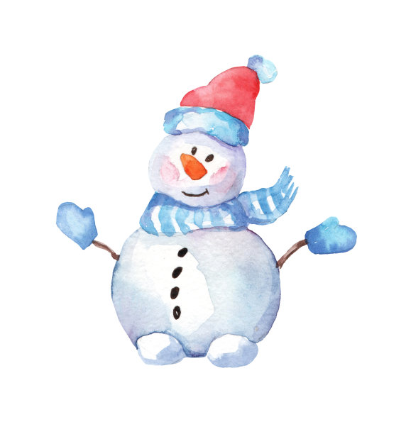 水彩画快乐圣诞集人物雪人插图。图片 水彩画快乐圣诞集人物雪人插图。图片下载