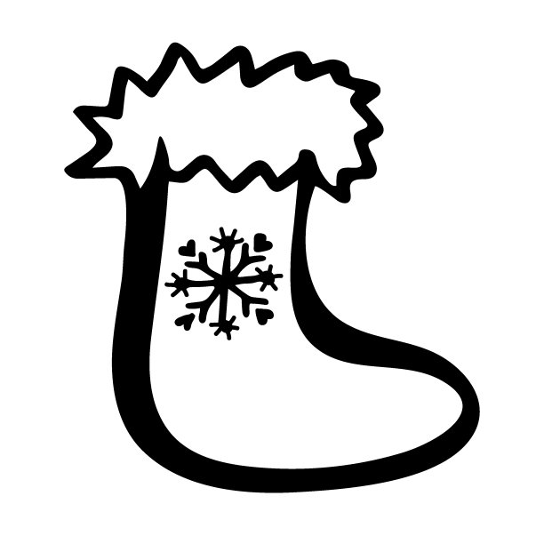 涂鸦风格的雪花圣诞袜图片 涂鸦风格的雪花圣诞袜图片下载