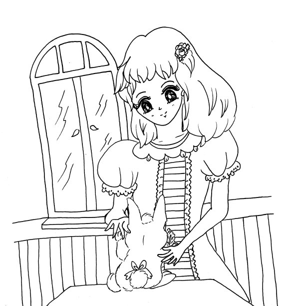 聪明的少女少女动漫漫画风格的兔宝宝儿童着色页插图2021年图片 聪明的少女少女动漫漫画风格的兔宝宝儿童着色页插图2021年图片下载