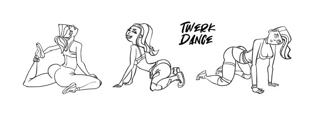Twerk海报设计。卡通风格的女孩。臀舞课程或战斗的海报。矢量插图。图片 Twerk海报设计。卡通风格的女孩。臀舞课程或战斗的海报。矢量插图。图片下载