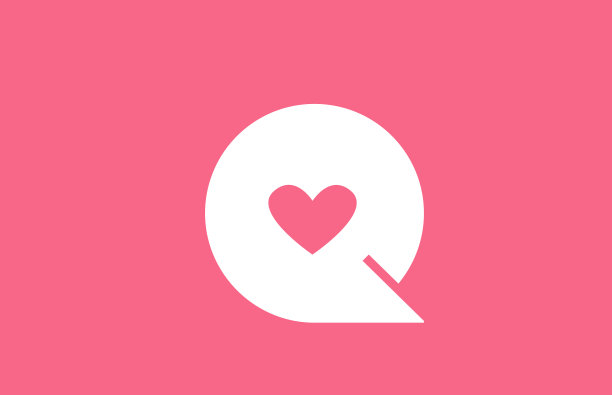 Q粉色爱心字母标志图标图片 Q粉色爱心字母标志图标图片下载