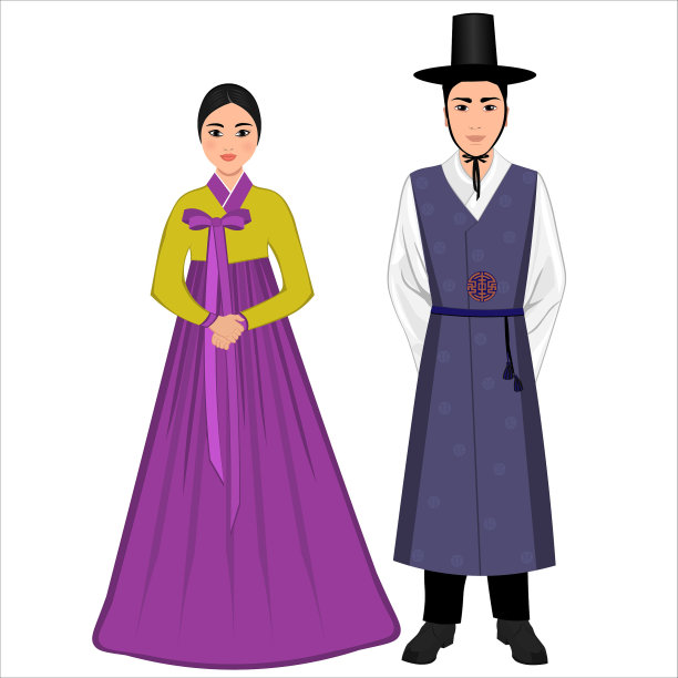 穿着民族服饰的男女。矢量图图片 穿着民族服饰的男女。矢量图图片下载