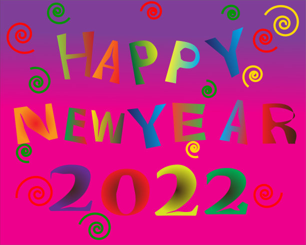 “新年快乐”这个词在粉红色和紫色的背景上是五颜六色的。图片 “新年快乐”这个词在粉红色和紫色的背景上是五颜六色的。图片下载