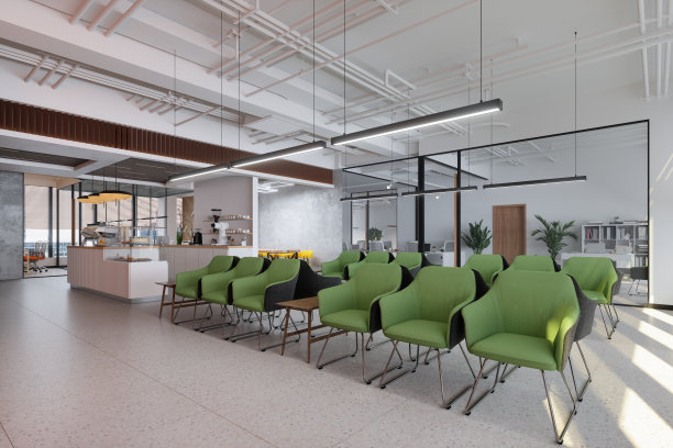 现代开放式办公室中的等候区和咖啡厅图片 现代开放式办公室中的等候区和咖啡厅图片下载
