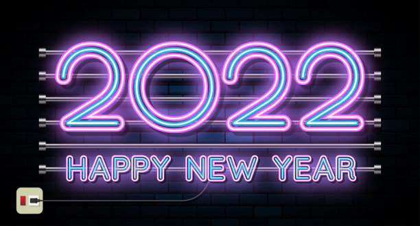 2022年新年快乐。数字3d霓虹灯风格。矢量数据。贺卡设计。矢量插图。图片 2022年新年快乐。数字3d霓虹灯风格。矢量数据。贺卡设计。矢量插图。图片下载