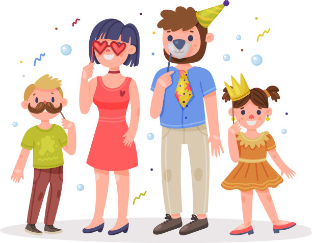 家人和孩子穿着生日聚会照片图片 家人和孩子穿着生日聚会照片图片下载