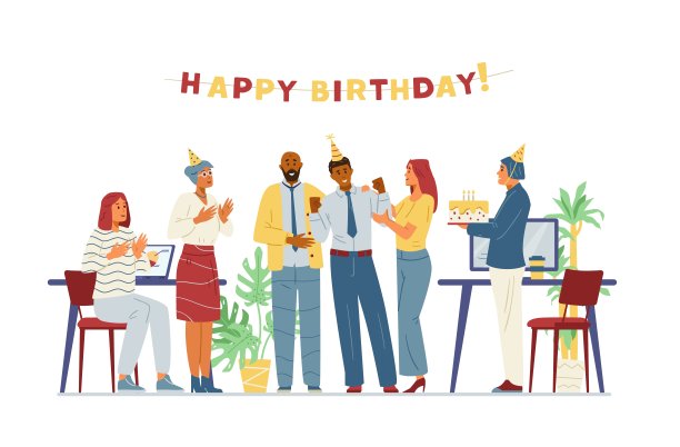 多种族的业务团队在办公室为同事庆祝生日图片 多种族的业务团队在办公室为同事庆祝生日图片下载