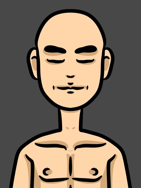 可爱的男人卡通在灰色的背景图片 可爱的男人卡通在灰色的背景图片下载