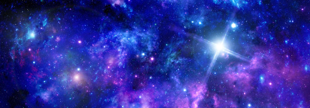 深空紫色星云与明亮的恒星图片 深空紫色星云与明亮的恒星图片下载