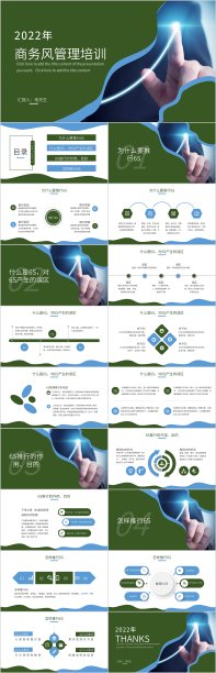 绿色商务风管理培训PPT模板图片 绿色商务风管理培训PPT模板图片下载