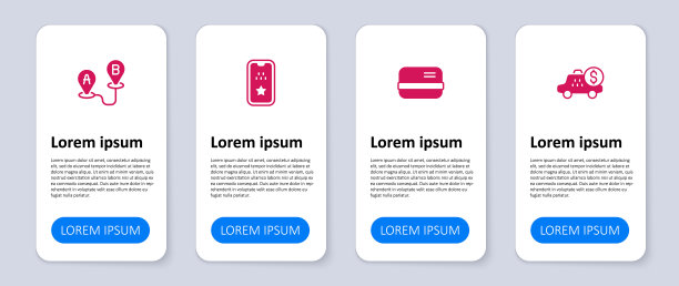 设置出租车计价器、信用卡、手机app和路线位置。业务信息模板。向量图片 设置出租车计价器、信用卡、手机app和路线位置。业务信息模板。向量图片下载