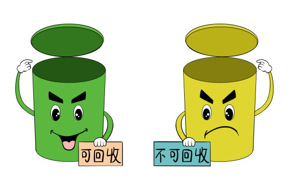 简笔画垃圾分类垃圾桶素材插画图片 简笔画垃圾分类垃圾桶素材插画图片下载