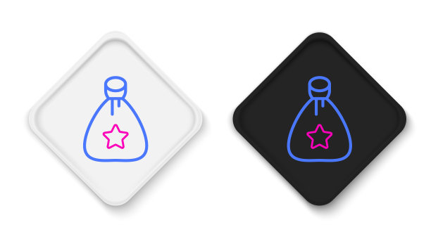 圣诞老人礼品袋线条图标图片 圣诞老人礼品袋线条图标图片下载