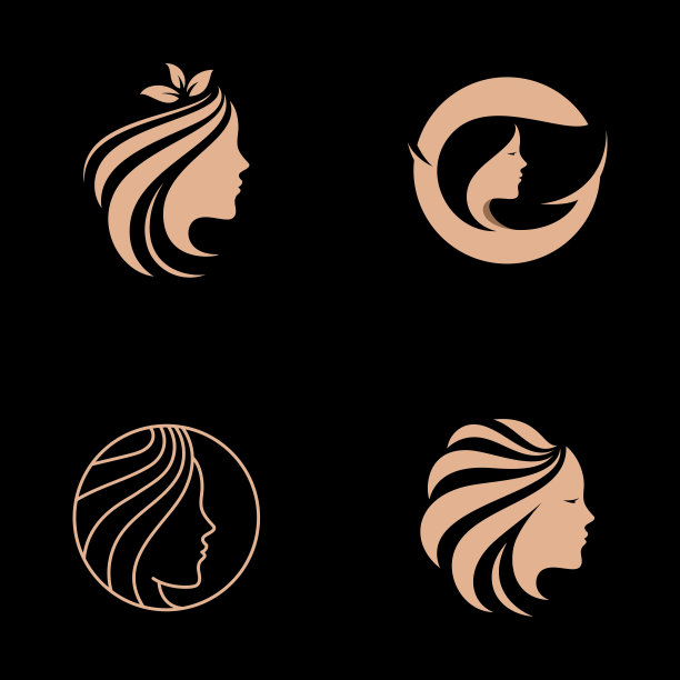 女性发廊标志设计奢华向量图片 女性发廊标志设计奢华向量图片下载