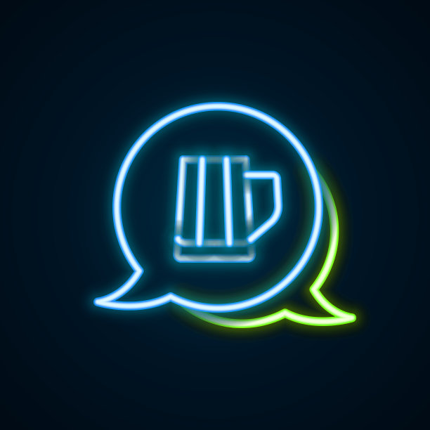 发光霓虹灯线木啤酒杯图标孤立上图片 发光霓虹灯线木啤酒杯图标孤立上图片下载